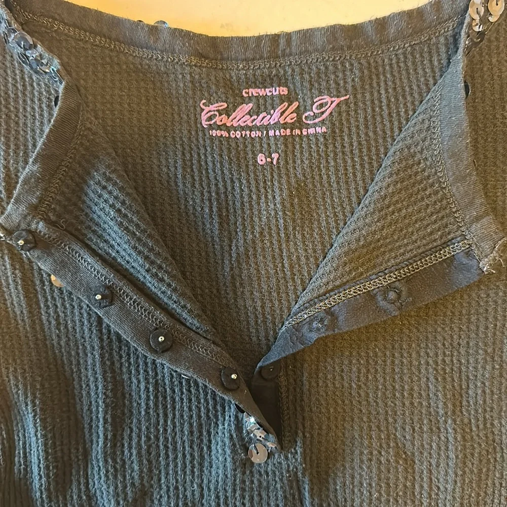 Crewcuts Waffle Henley with Sequins